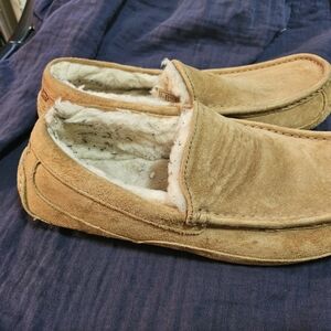 UGG Tan Suede Slip-On Loafers with Plush Lining